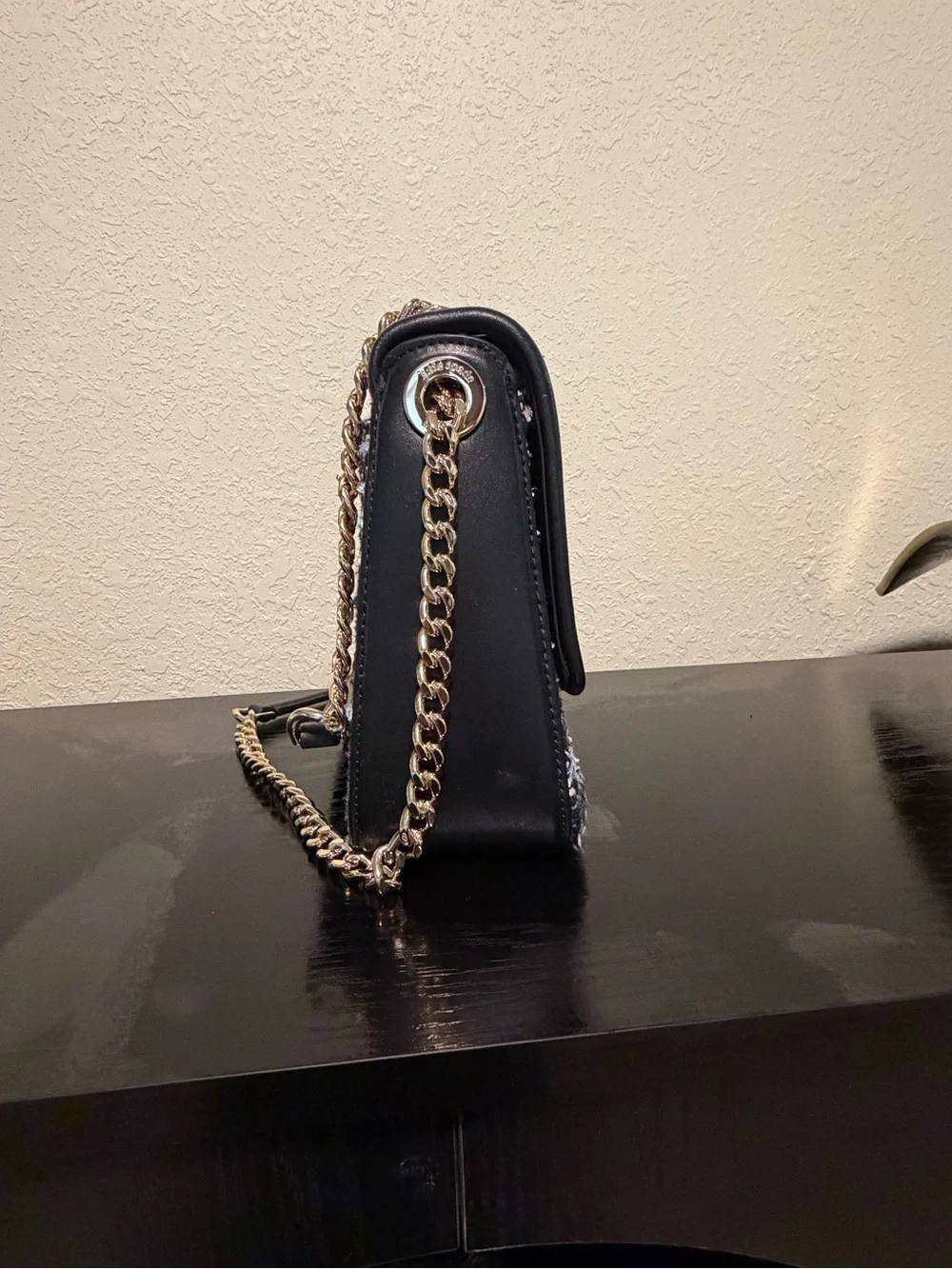 kate spade Woven Tweed Crossbody Bag in Black and Pink